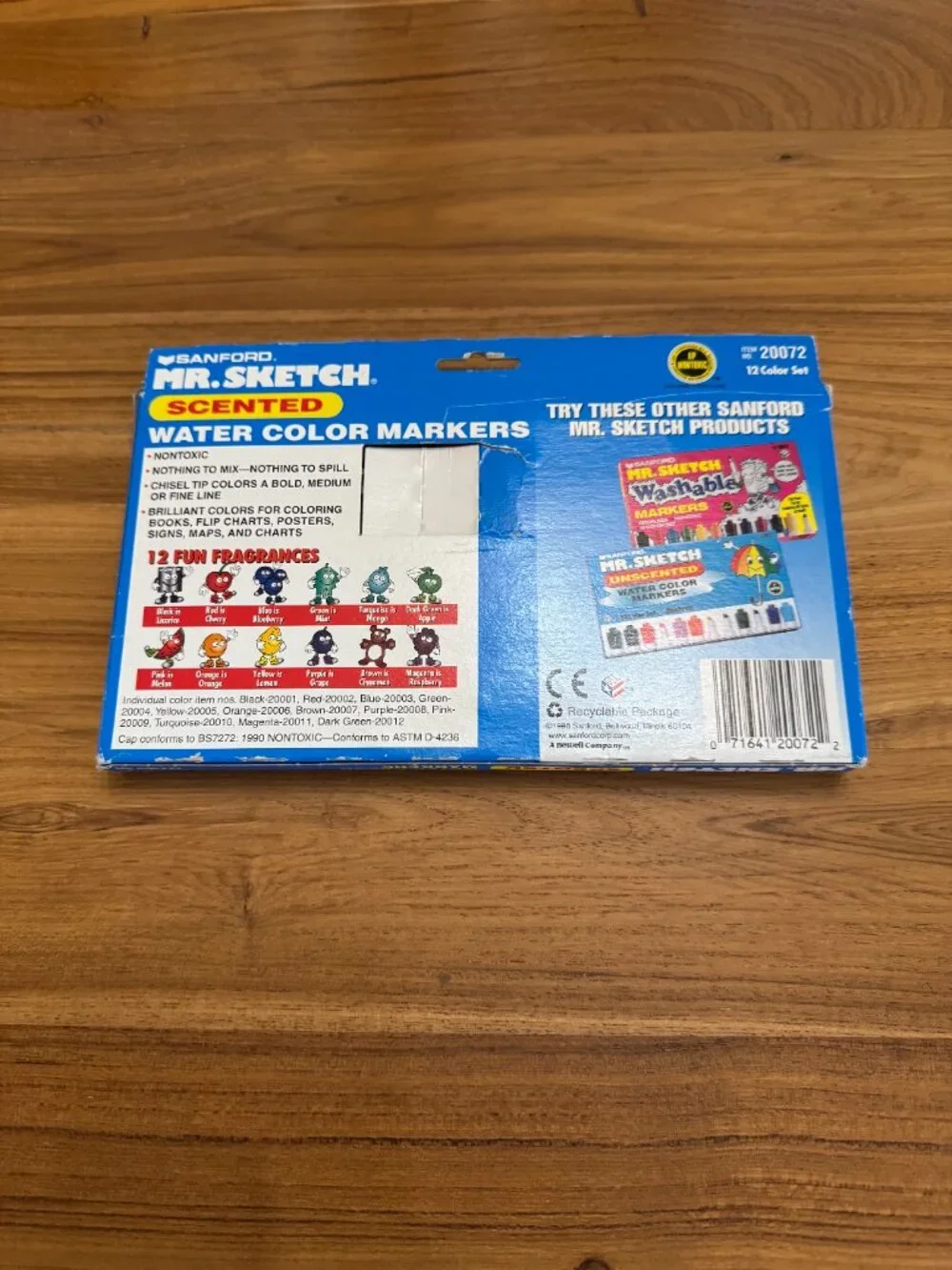 Vtg 1998 Sanford Mr. Sketch Scented Water Color Markers 12 Color Set Original